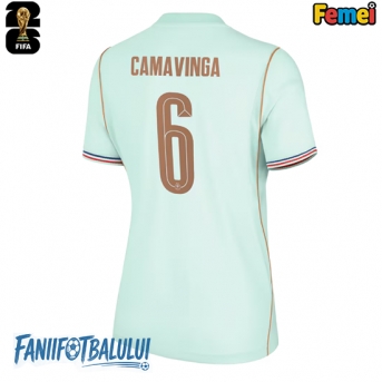 Franța Eduardo Camavinga #6 Echipament de Fotbal Replică Mondial 2026 Femei Deplasare